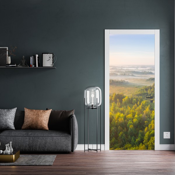 Türaufkleber lebhafte türkis und limetten aquarellspritzer – Wallnifity®