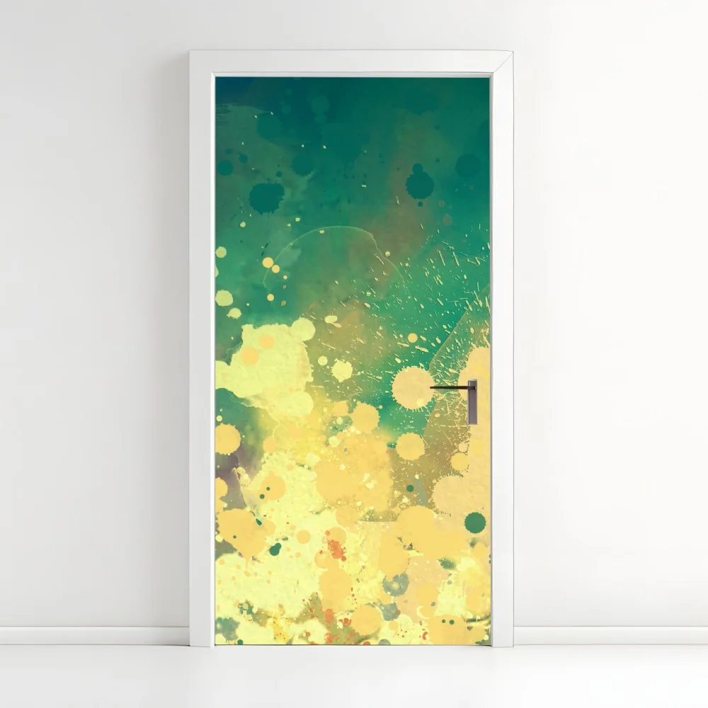 Türaufkleber türkiser aquarellausbruch abstrakt – Wallnifity® Türaufkleber türkiser aquarellausbruch abstrakt – Wallnifity®