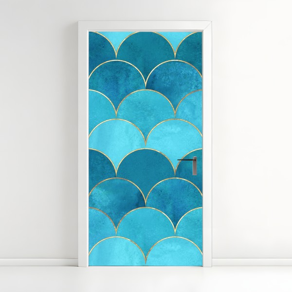 Türaufkleber lebhaftes aquarell blumenmuster – Wallnifity®