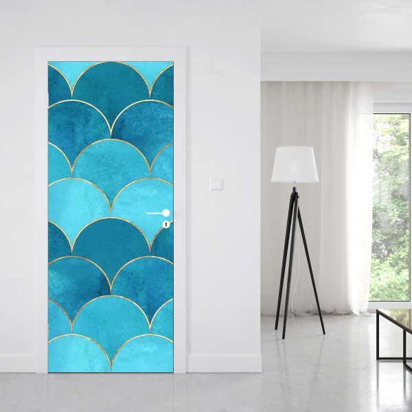 Türaufkleber lebhaftes aquarell blumenmuster – Wallnifity®