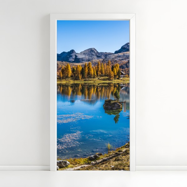 Türaufkleber türkisblaue welle - meereslandschaft in öl – Wallnifity®