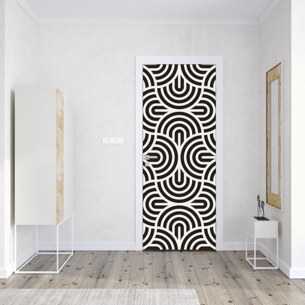 Türaufkleber schwarz-weiß geometrisches muster – Wallnifity® Türaufkleber schwarz-weiß geometrisches muster – Wallnifity®