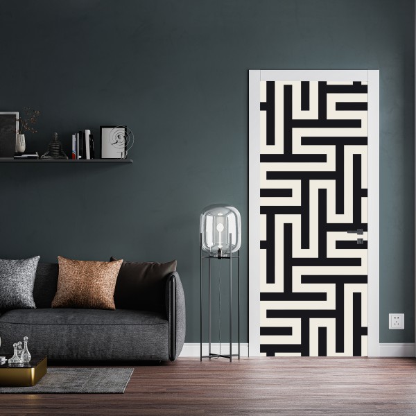 Türaufkleber goldenes geometrisches wirbelmuster – Wallnifity®