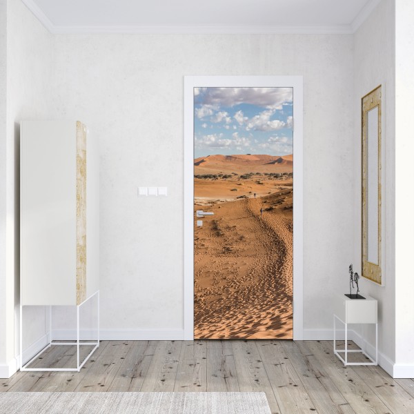 Türaufkleber ruhiger sonnenuntergang am fluss im grünen wald – Wallnifity®