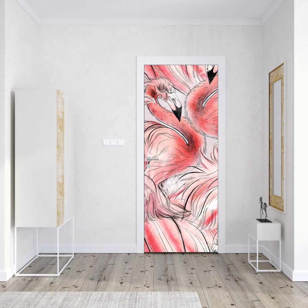 Türaufkleber aquarell flamingo nahtloses muster – Wallnifity® Türaufkleber aquarell flamingo nahtloses muster – Wallnifity®