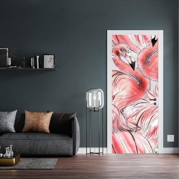 Türaufkleber aquarell flamingo nahtloses muster – Wallnifity® Türaufkleber aquarell flamingo nahtloses muster – Wallnifity®