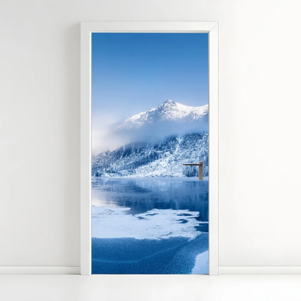 Türaufkleber ruhiges winterpanorama der Alpen – Wallnifity®