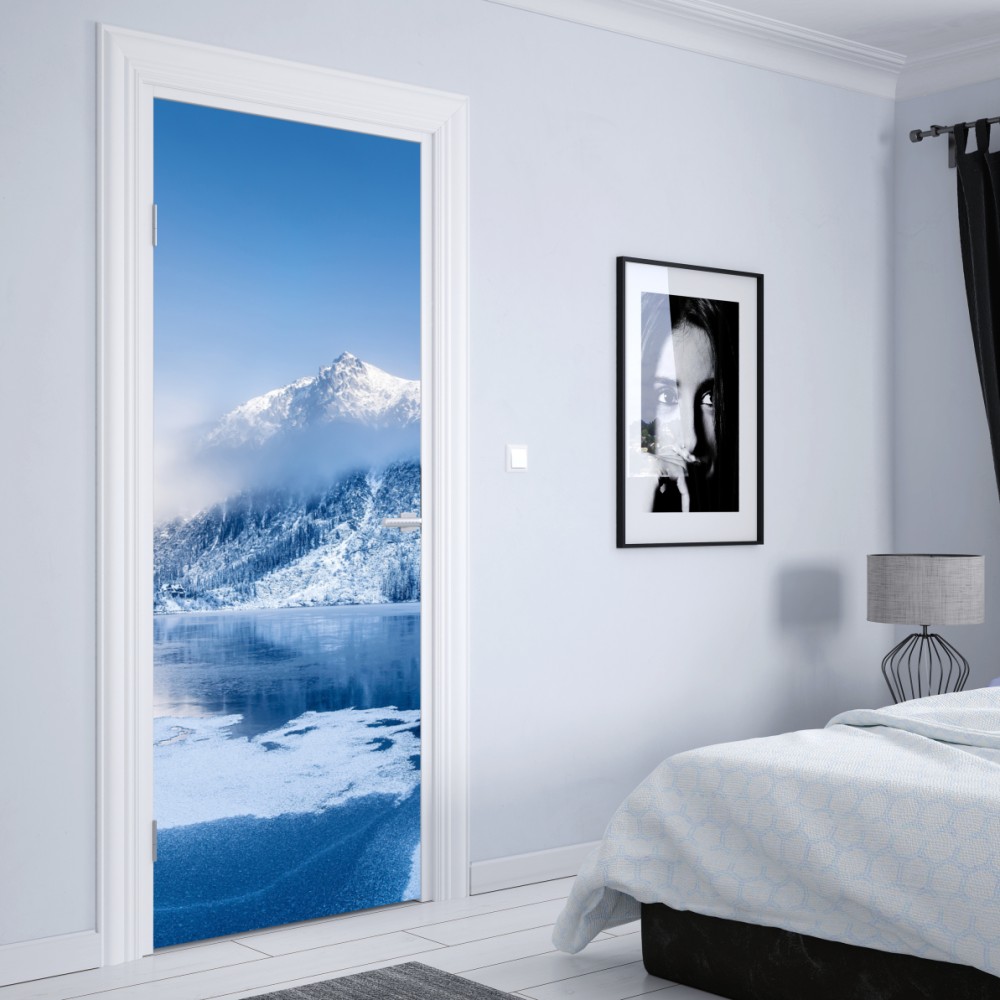 Türaufkleber ruhiges winterpanorama der Alpen – Wallnifity® Türaufkleber ruhiges winterpanorama der Alpen – Wallnifity®