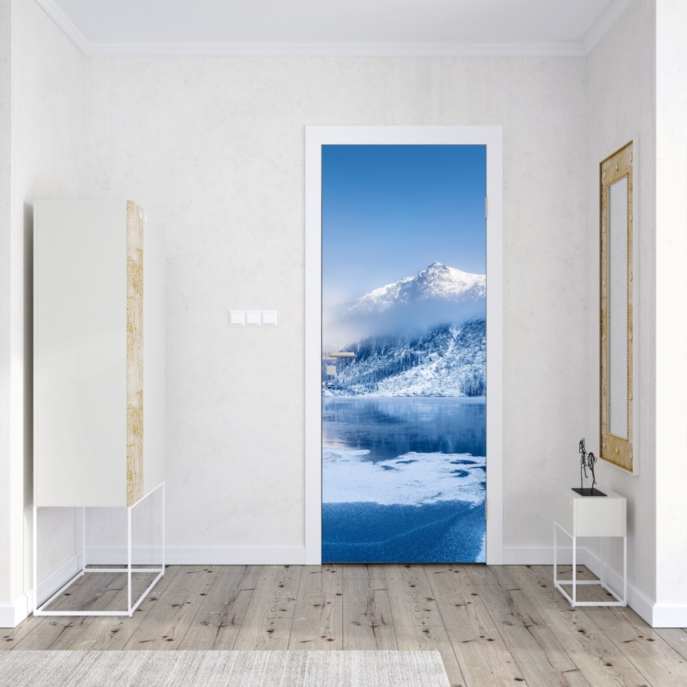 Türaufkleber ruhiges winterpanorama der Alpen – Wallnifity® Türaufkleber ruhiges winterpanorama der Alpen – Wallnifity®