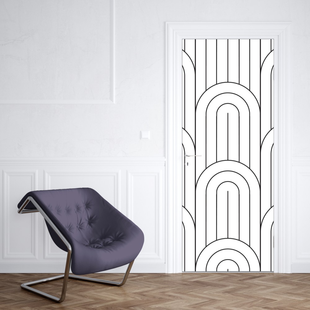 Türaufkleber monochromes bogenmuster – Wallnifity® Türaufkleber monochromes bogenmuster – Wallnifity®