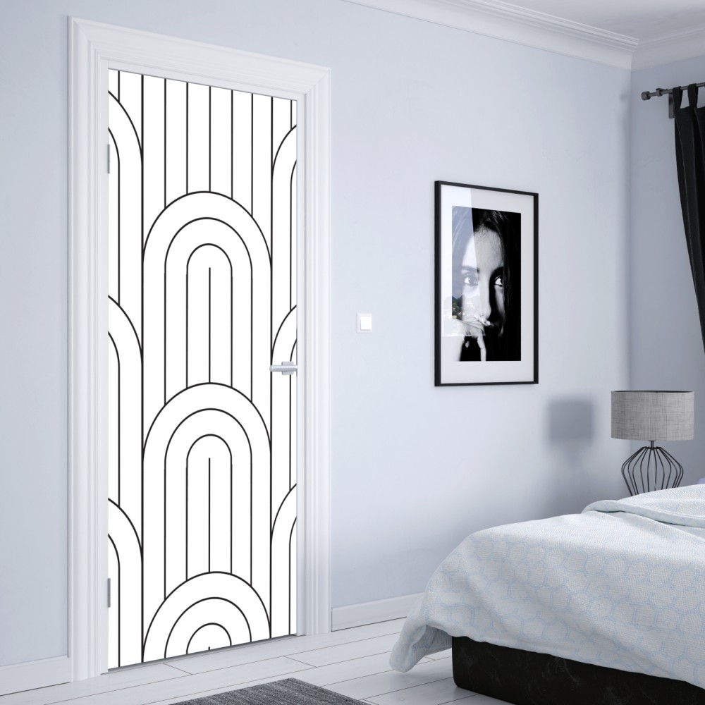 Türaufkleber monochromes bogenmuster – Wallnifity® Türaufkleber monochromes bogenmuster – Wallnifity®