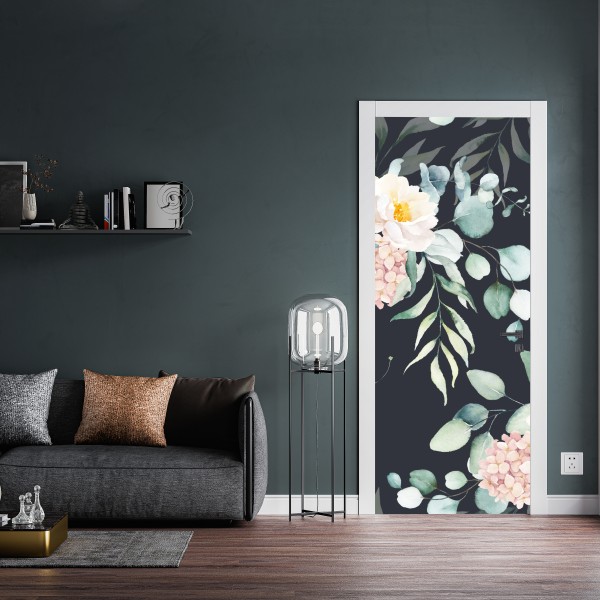 Türaufkleber tropisches kakadu-blumenmuster – Wallnifity®