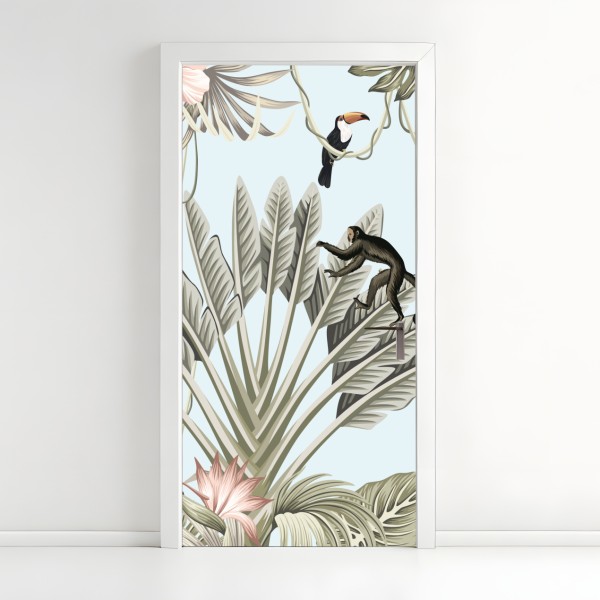 Türaufkleber aquarell monstera blättermuster – Wallnifity®