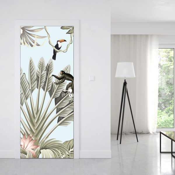 Türaufkleber aquarell monstera blättermuster – Wallnifity®