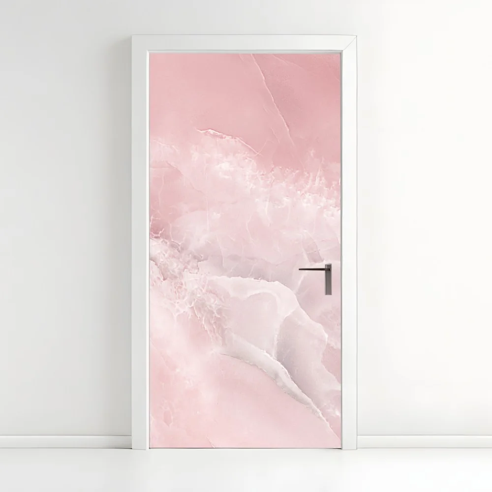Türaufkleber zarte rosa marmortextur – Wallnifity®