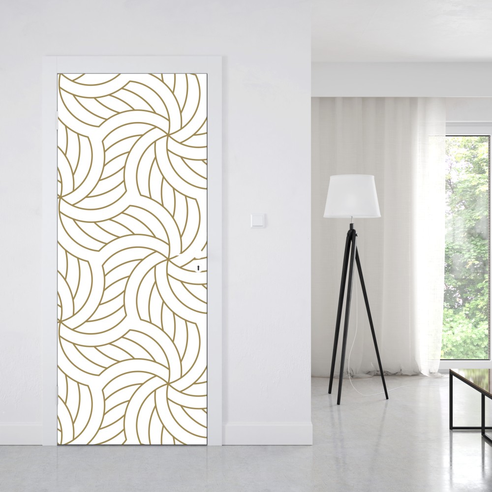 Türaufkleber goldenes geometrisches wirbelmuster – Wallnifity® Türaufkleber goldenes geometrisches wirbelmuster – Wallnifity®