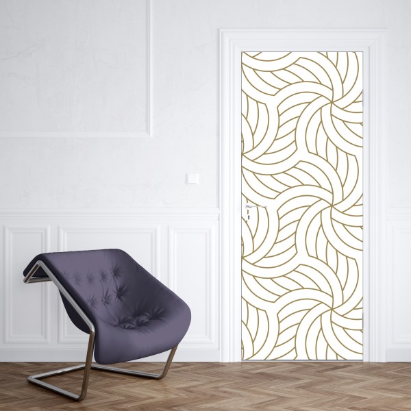 Türaufkleber goldenes geometrisches wirbelmuster – Wallnifity® Türaufkleber goldenes geometrisches wirbelmuster – Wallnifity®