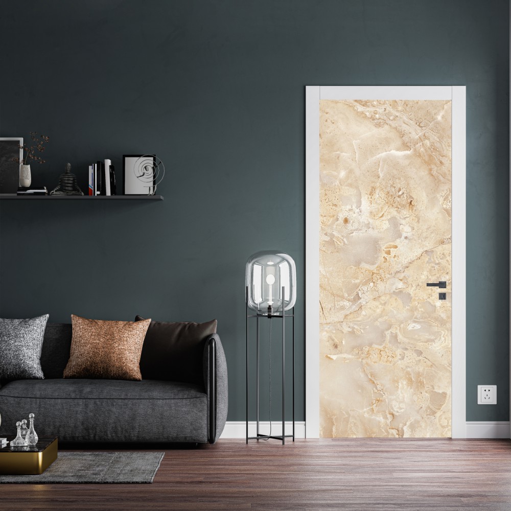 Türaufkleber beige marmortextur mit natürlichen aderungen – Wallnifity® Türaufkleber beige marmortextur mit natürlichen aderungen – Wallnifity®