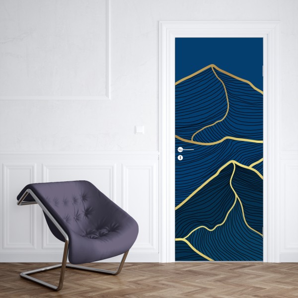Türaufkleber leuchtendes memphis geometrisches muster – Wallnifity®