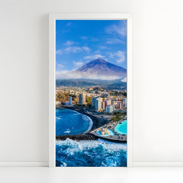 Türaufkleber aquarell tukan im tropischen muster – Wallnifity®