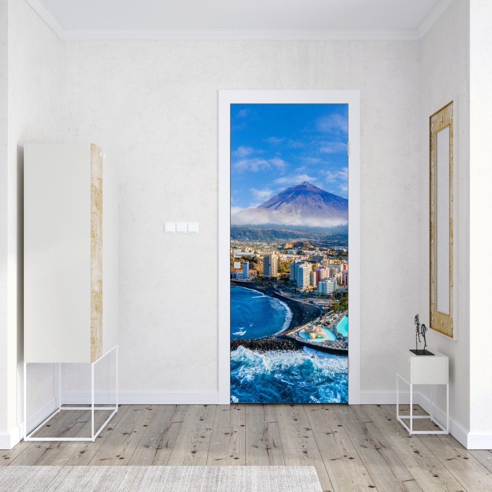 Türaufkleber luftpanorama der küste von Teneriffa mit dem Mount Teide – Wallnifity® Türaufkleber luftpanorama der küste von Teneriffa mit dem Mount Teide – Wallnifity®