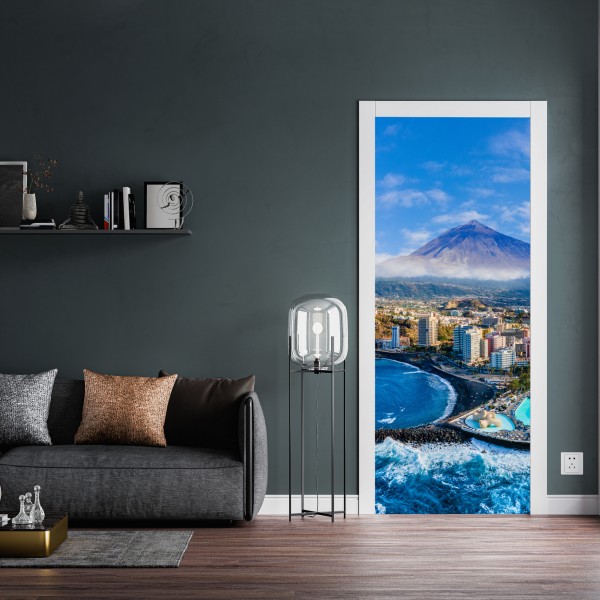 Türaufkleber luftpanorama der küste von Teneriffa mit dem Mount Teide – Wallnifity® Türaufkleber luftpanorama der küste von Teneriffa mit dem Mount Teide – Wallnifity®