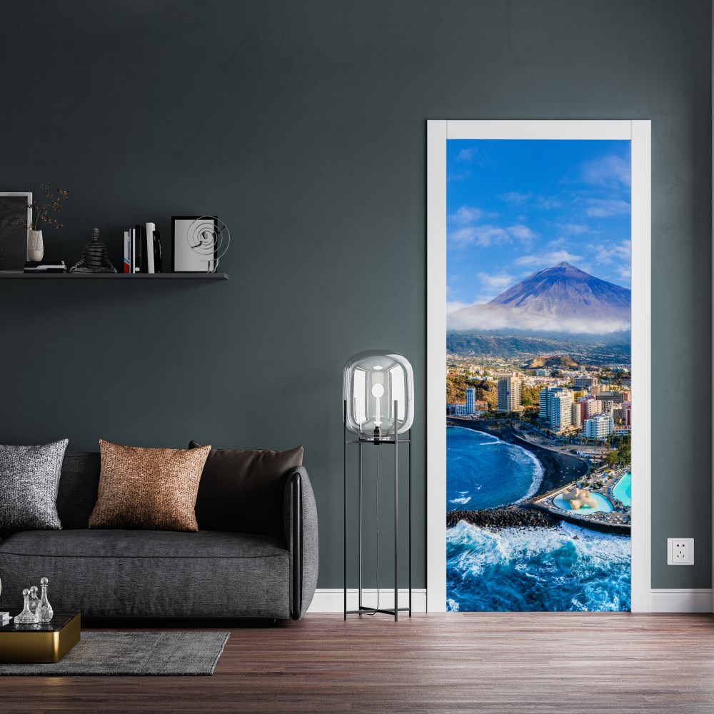 Türaufkleber luftpanorama der küste von Teneriffa mit dem Mount Teide – Wallnifity® Türaufkleber luftpanorama der küste von Teneriffa mit dem Mount Teide – Wallnifity®