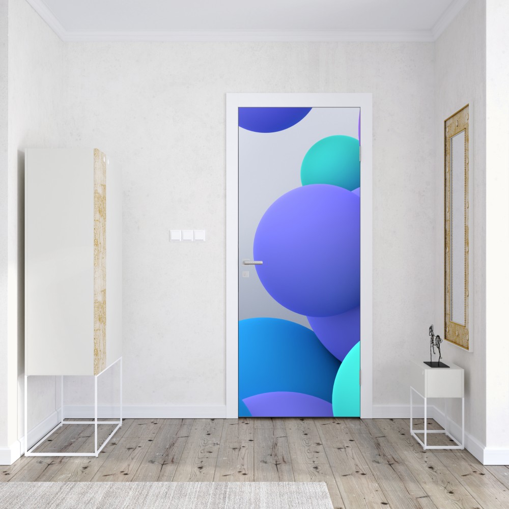 Türaufkleber bunte schwebende kugeln 3d abstrakt – Wallnifity® Türaufkleber bunte schwebende kugeln 3d abstrakt – Wallnifity®