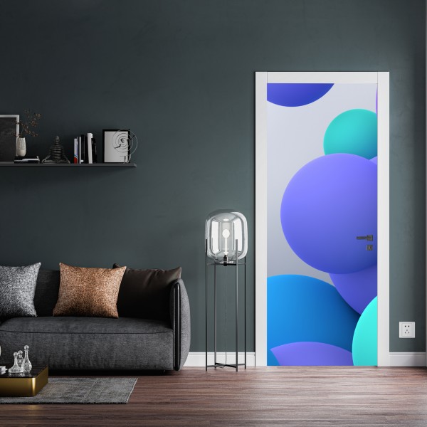 Türaufkleber bunte schwebende kugeln 3d abstrakt – Wallnifity® Türaufkleber bunte schwebende kugeln 3d abstrakt – Wallnifity®