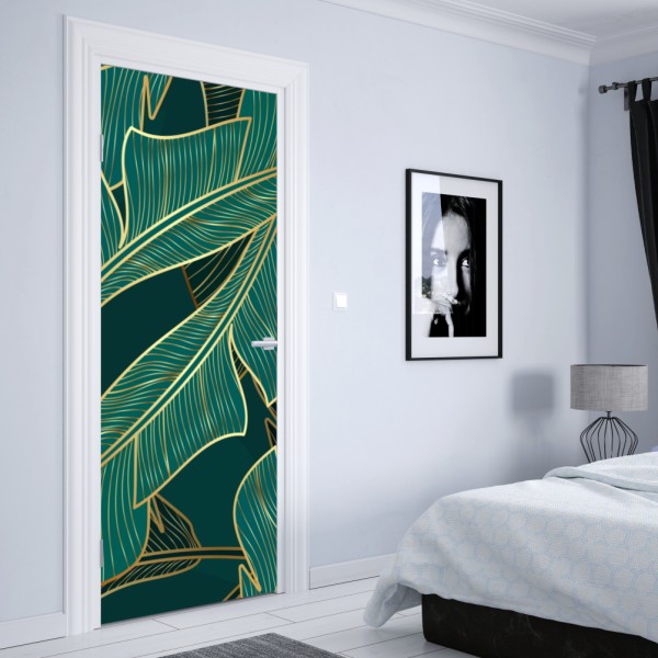 Türaufkleber goldenes geometrisches wirbelmuster – Wallnifity®