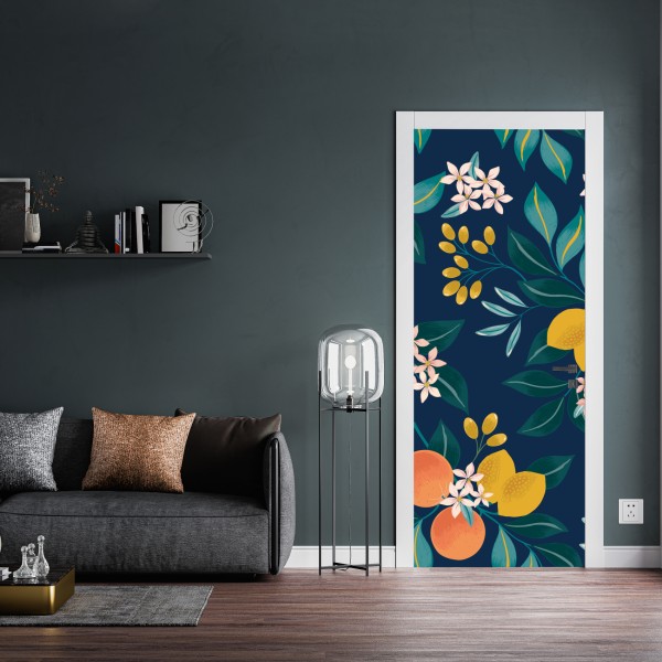 Türaufkleber nebliger morgenwald mit sonnenstrahlen – Wallnifity®