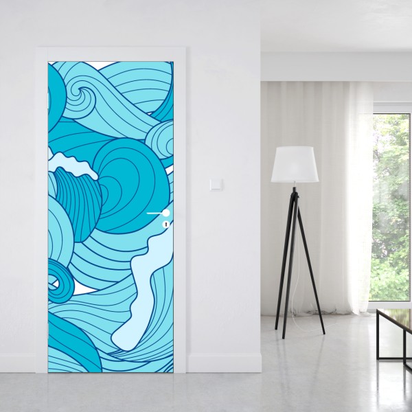 Türaufkleber lebhaftes aquarell blumenmuster – Wallnifity®