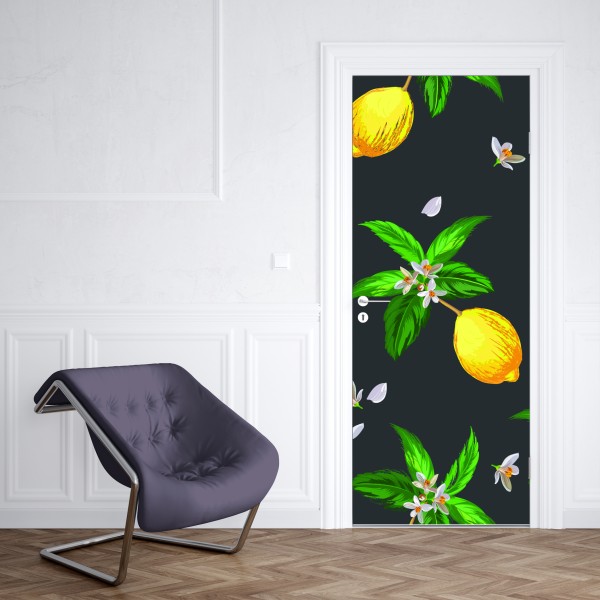 Türaufkleber lebendige violette abstrakte komposition – Wallnifity®