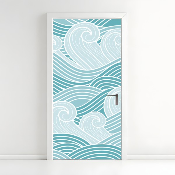 Türaufkleber elegantes aquarell-blumenmuster auf dunklem hintergrund – Wallnifity®