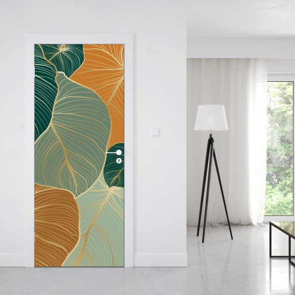 Türaufkleber pastellfarbenes geometrisches muster mit halbkreisen – Wallnifity®