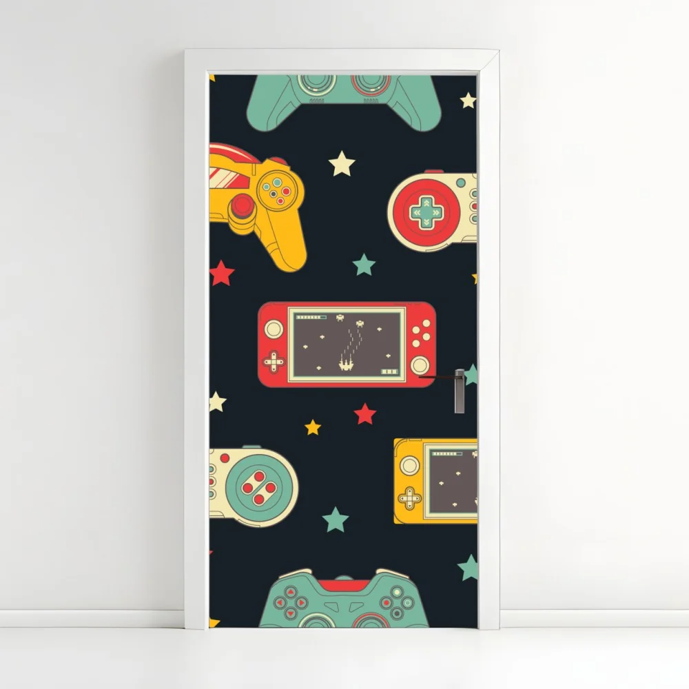 Türaufkleber retro gamecontroller muster – Wallnifity® Türaufkleber retro gamecontroller muster – Wallnifity®