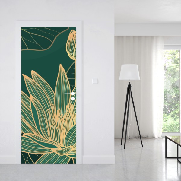 Türaufkleber zarte löwenzahnsamen in monochrom – Wallnifity®