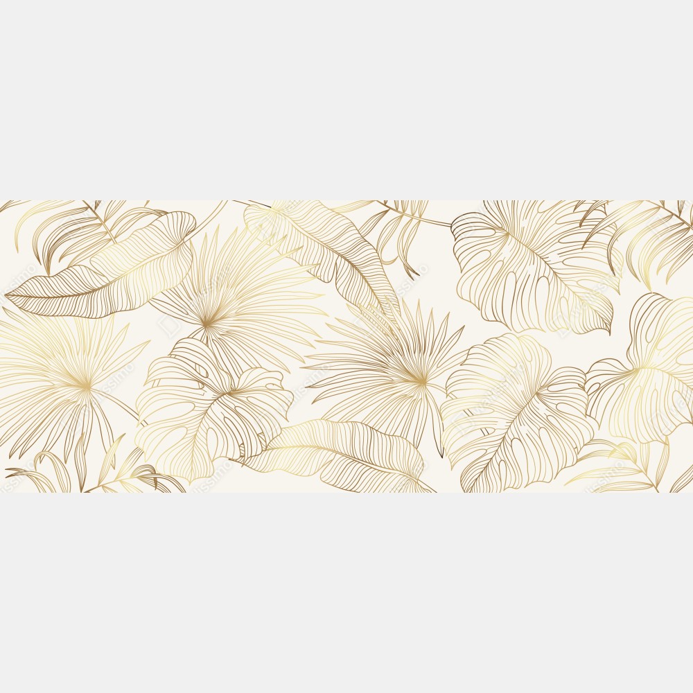 Türaufkleber goldene tropische blätter auf beigem hintergrund – Wallnifity® Türaufkleber goldene tropische blätter auf beigem hintergrund – Wallnifity®