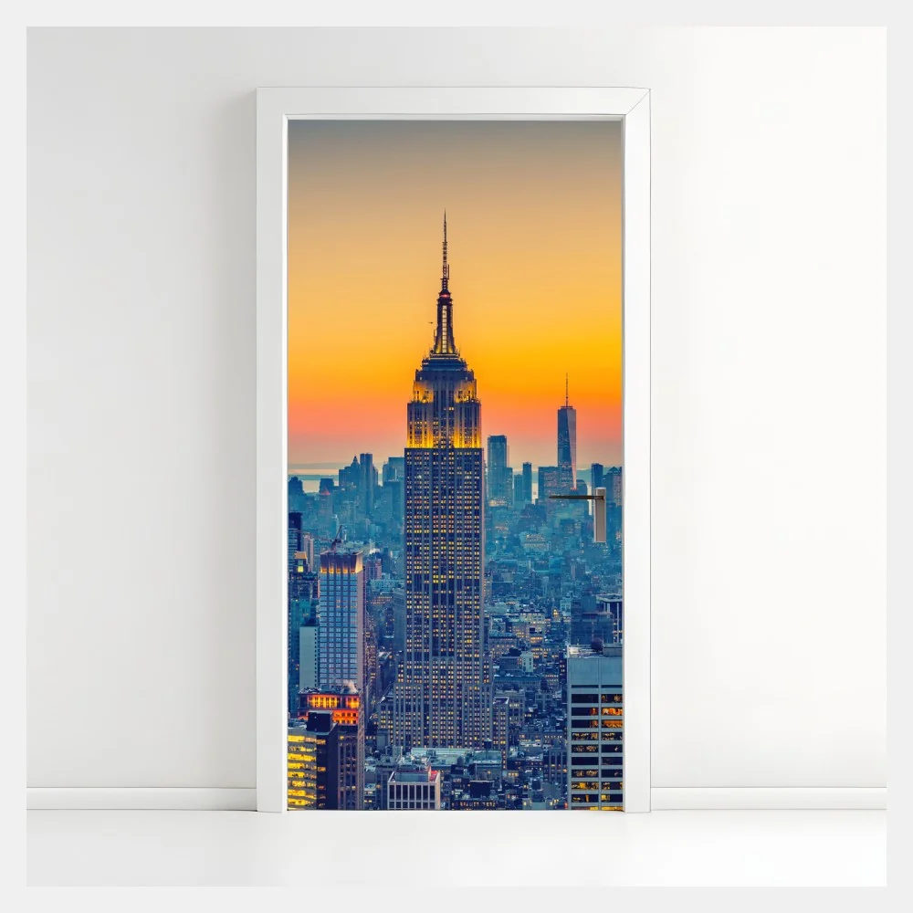 Türaufkleber sonnenuntergang über New York – Wallnifity®
