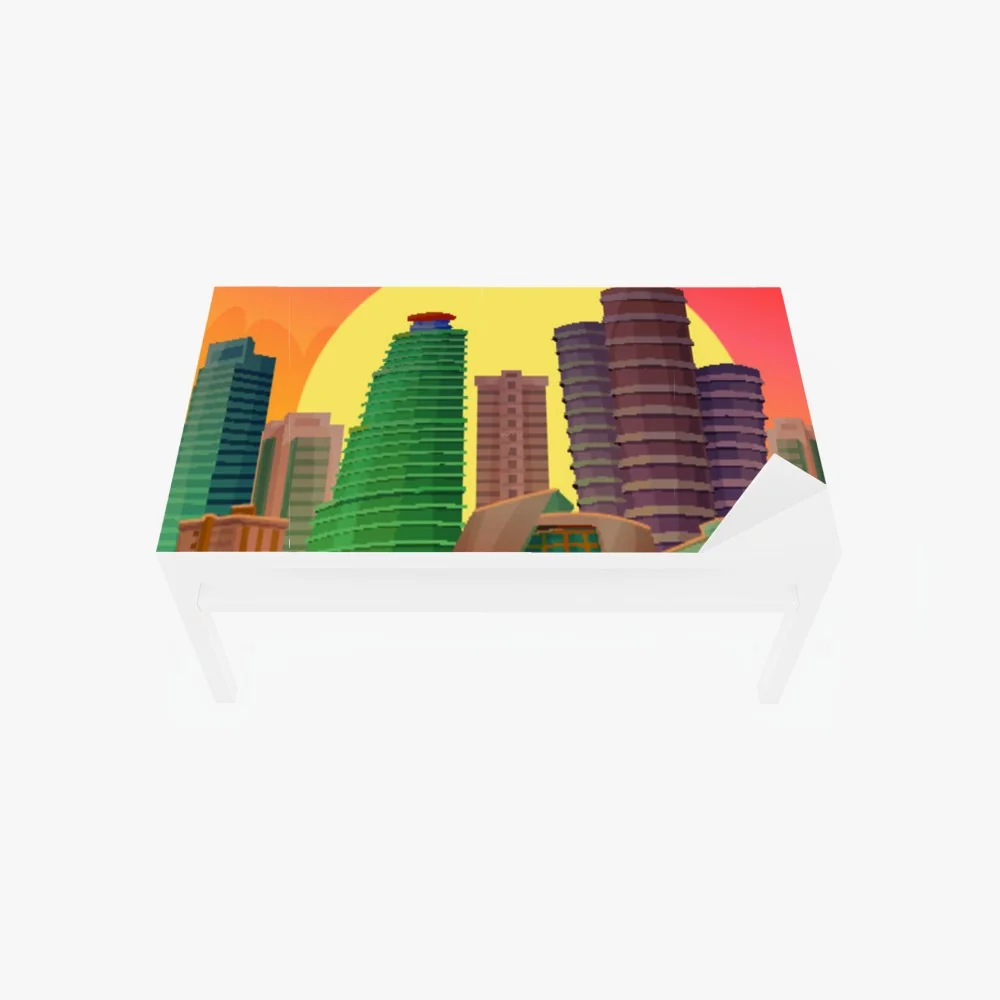 Tischaufkleber und Schreibtischaufkleber Miami sonnenuntergang skyline – Wallnifity® Tischaufkleber und Schreibtischaufkleber Miami sonnenuntergang skyline – Wallnifity®