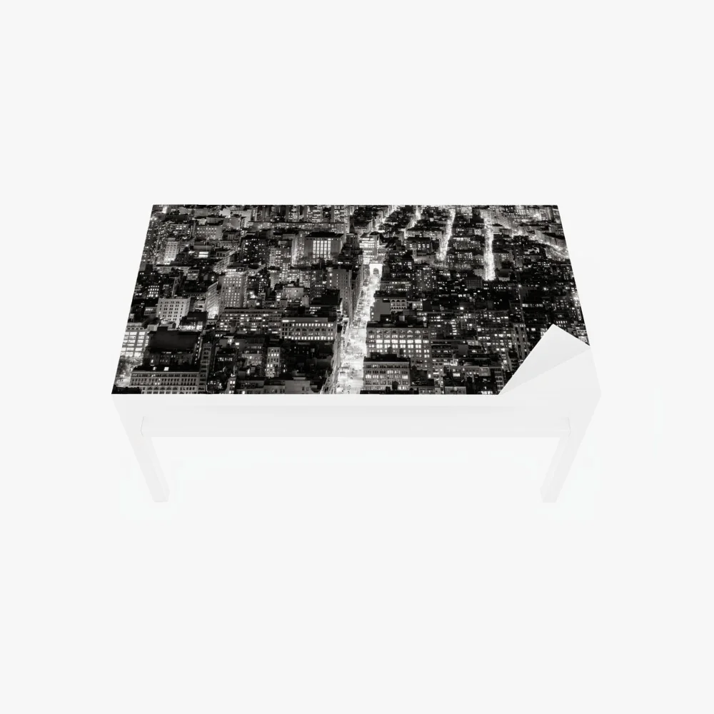 Tischaufkleber und Schreibtischaufkleber monochrome stadtansicht bei nacht – Wallnifity® Tischaufkleber und Schreibtischaufkleber monochrome stadtansicht bei nacht – Wallnifity®