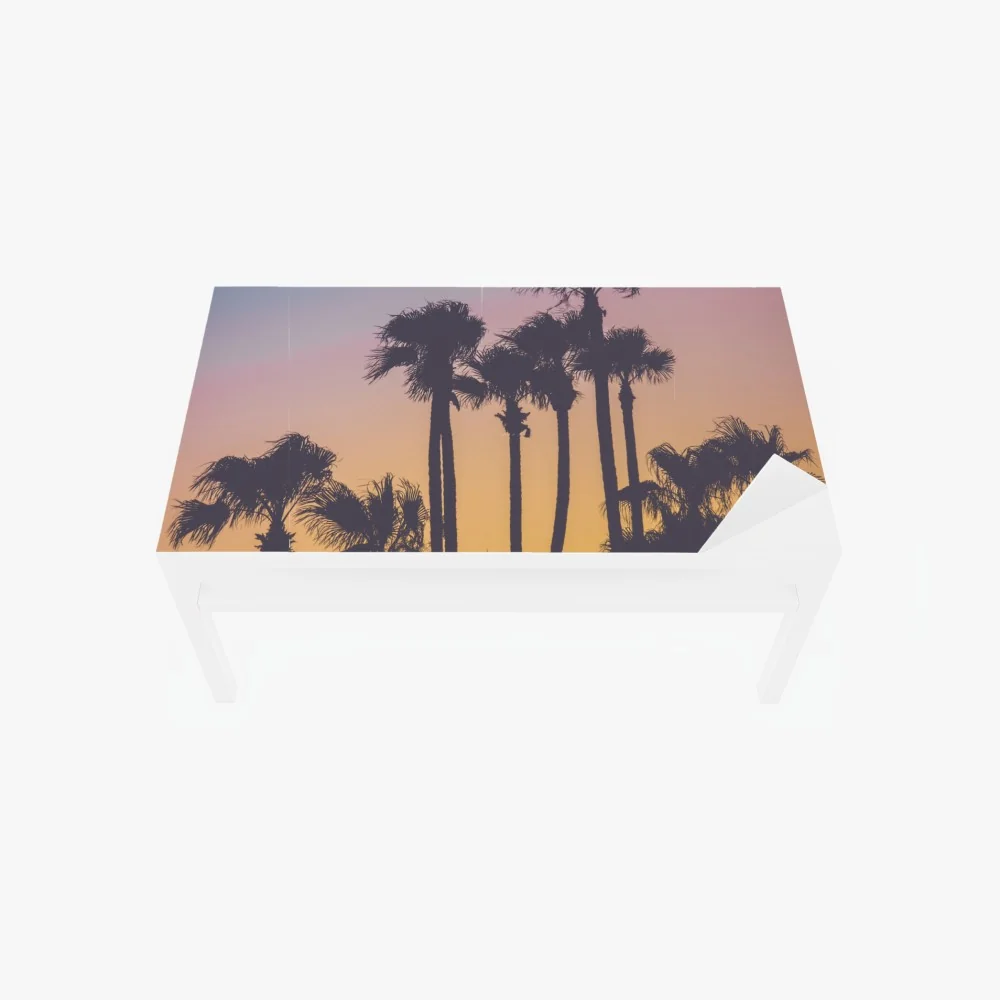 Tischaufkleber und Schreibtischaufkleber retro tropische palmen bei sonnenuntergang – Wallnifity® Tischaufkleber und Schreibtischaufkleber retro tropische palmen bei sonnenuntergang – Wallnifity®