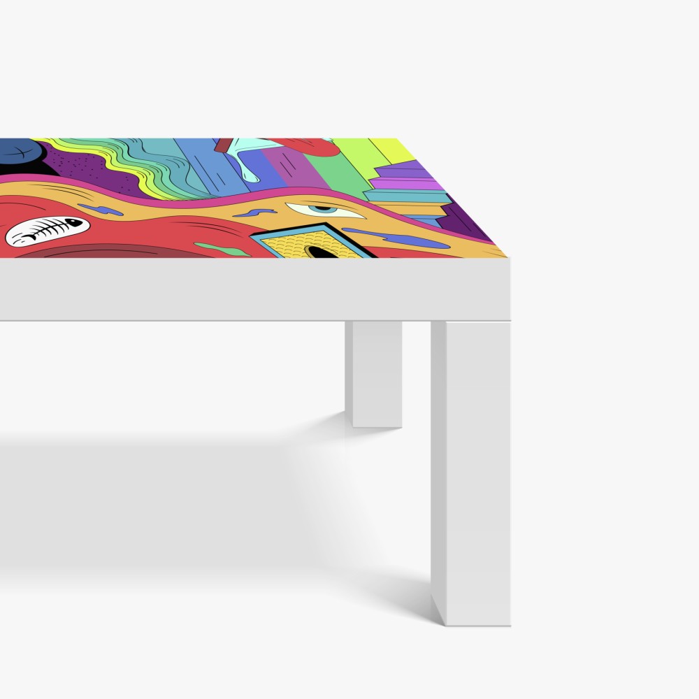 Tischaufkleber und Schreibtischaufkleber psychedelische pop-art traumlandschaft – Wallnifity® Tischaufkleber und Schreibtischaufkleber psychedelische pop-art traumlandschaft – Wallnifity®