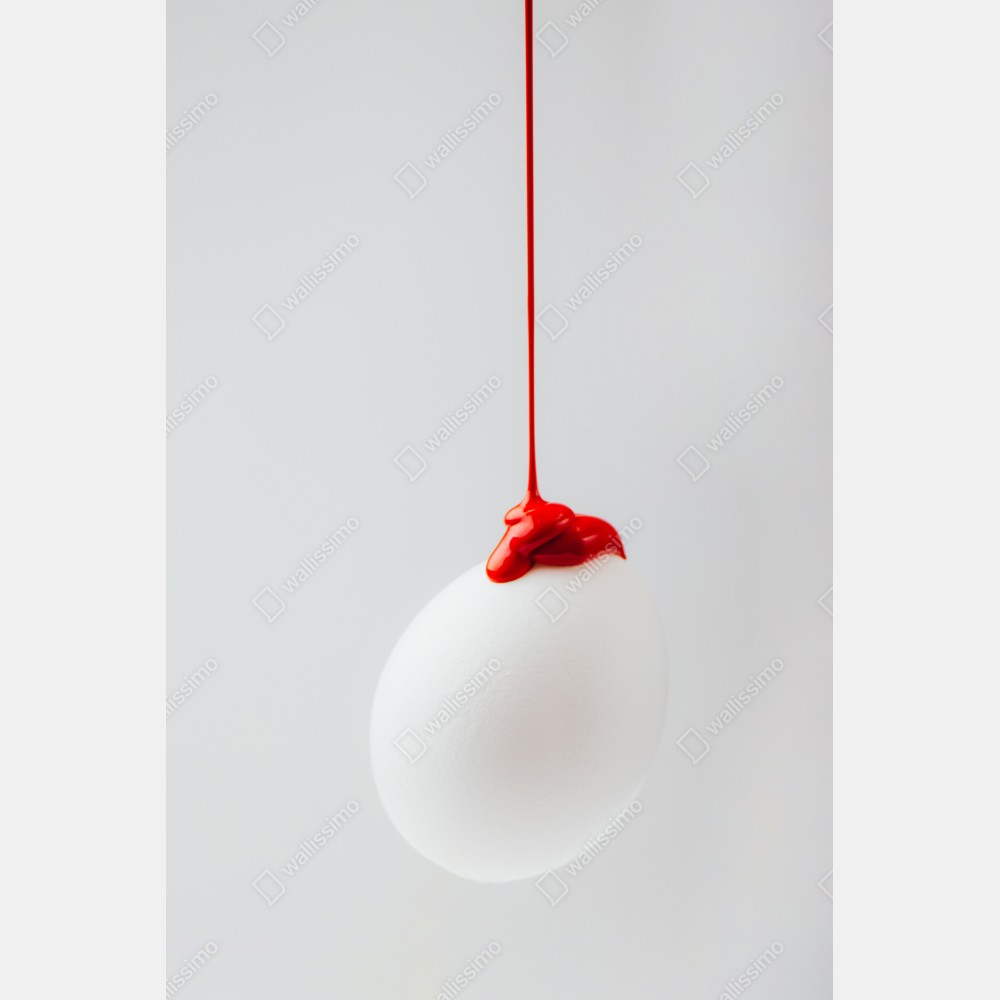 Tischaufkleber und Schreibtischaufkleber rote farbtröpfchen auf weißem ei – Wallnifity® Tischaufkleber und Schreibtischaufkleber rote farbtröpfchen auf weißem ei – Wallnifity®