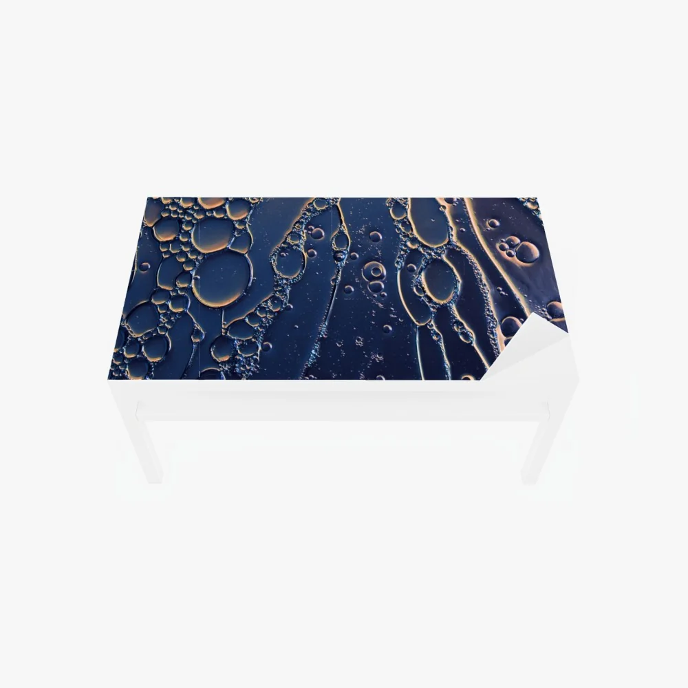 Tischaufkleber und Schreibtischaufkleber blaue und goldene abstrakte blasen – Wallnifity® Tischaufkleber und Schreibtischaufkleber blaue und goldene abstrakte blasen – Wallnifity®