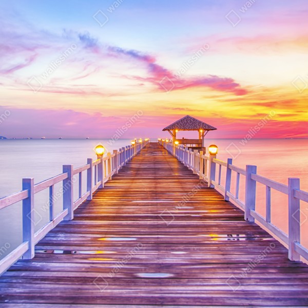 Tischaufkleber und Schreibtischaufkleber sonnenuntergang am steg zum ruhigen horizont – Wallnifity® Tischaufkleber und Schreibtischaufkleber sonnenuntergang am steg zum ruhigen horizont – Wallnifity®