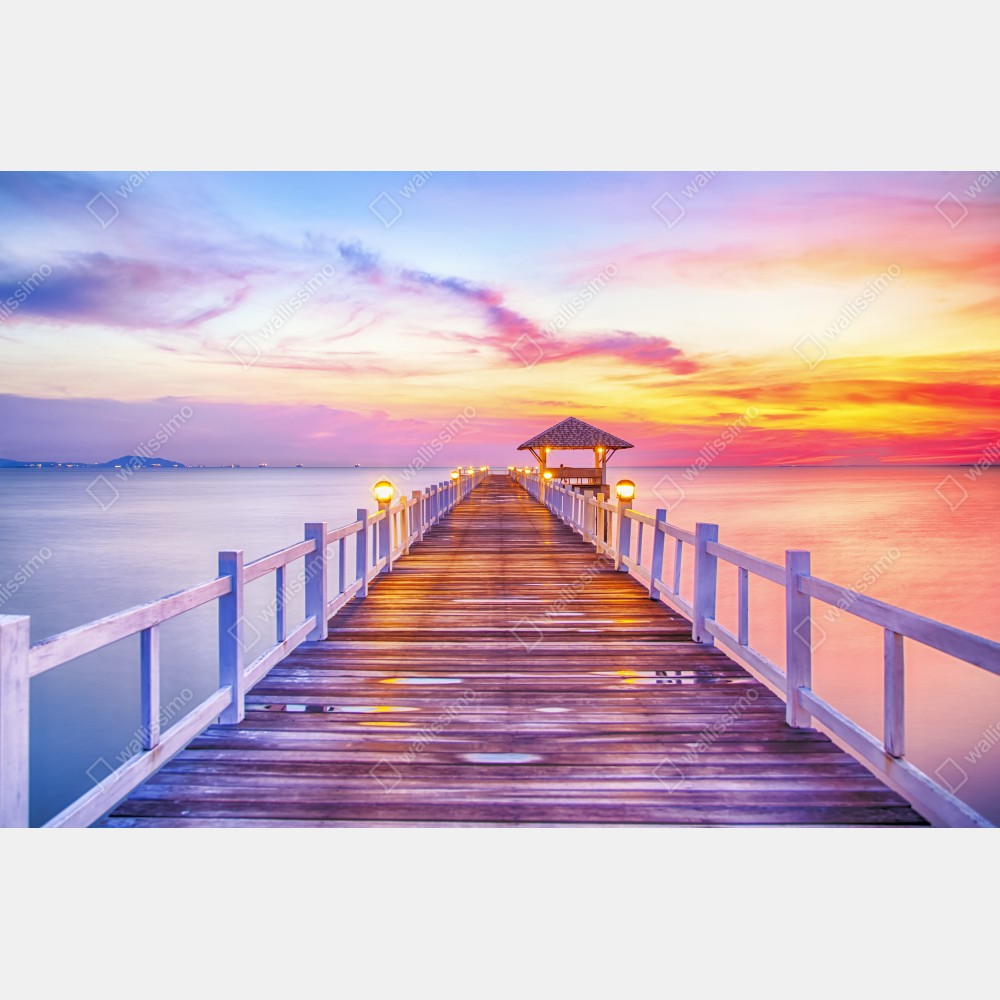 Tischaufkleber und Schreibtischaufkleber sonnenuntergang am steg zum ruhigen horizont – Wallnifity® Tischaufkleber und Schreibtischaufkleber sonnenuntergang am steg zum ruhigen horizont – Wallnifity®