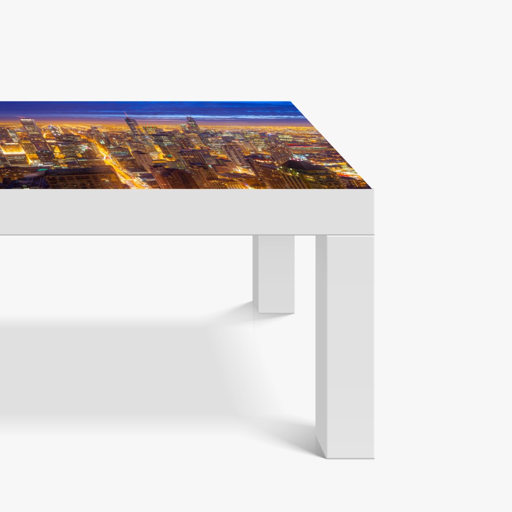 Tischaufkleber und Schreibtischaufkleber Chicago nächtliche skyline panorama – Wallnifity® Tischaufkleber und Schreibtischaufkleber Chicago nächtliche skyline panorama – Wallnifity®
