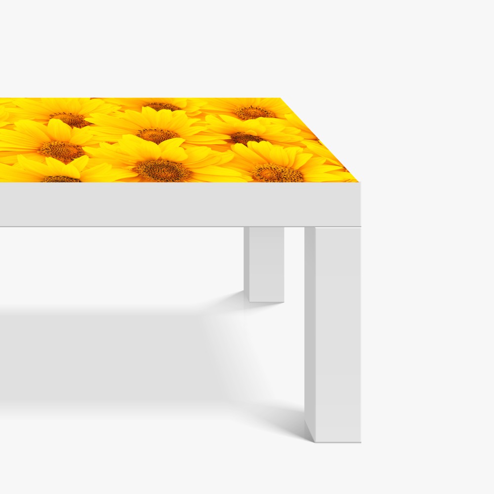 Tischaufkleber und Schreibtischaufkleber leuchtende gelbe sonnenblumen in nahaufnahme – Wallnifity® Tischaufkleber und Schreibtischaufkleber leuchtende gelbe sonnenblumen in nahaufnahme – Wallnifity®
