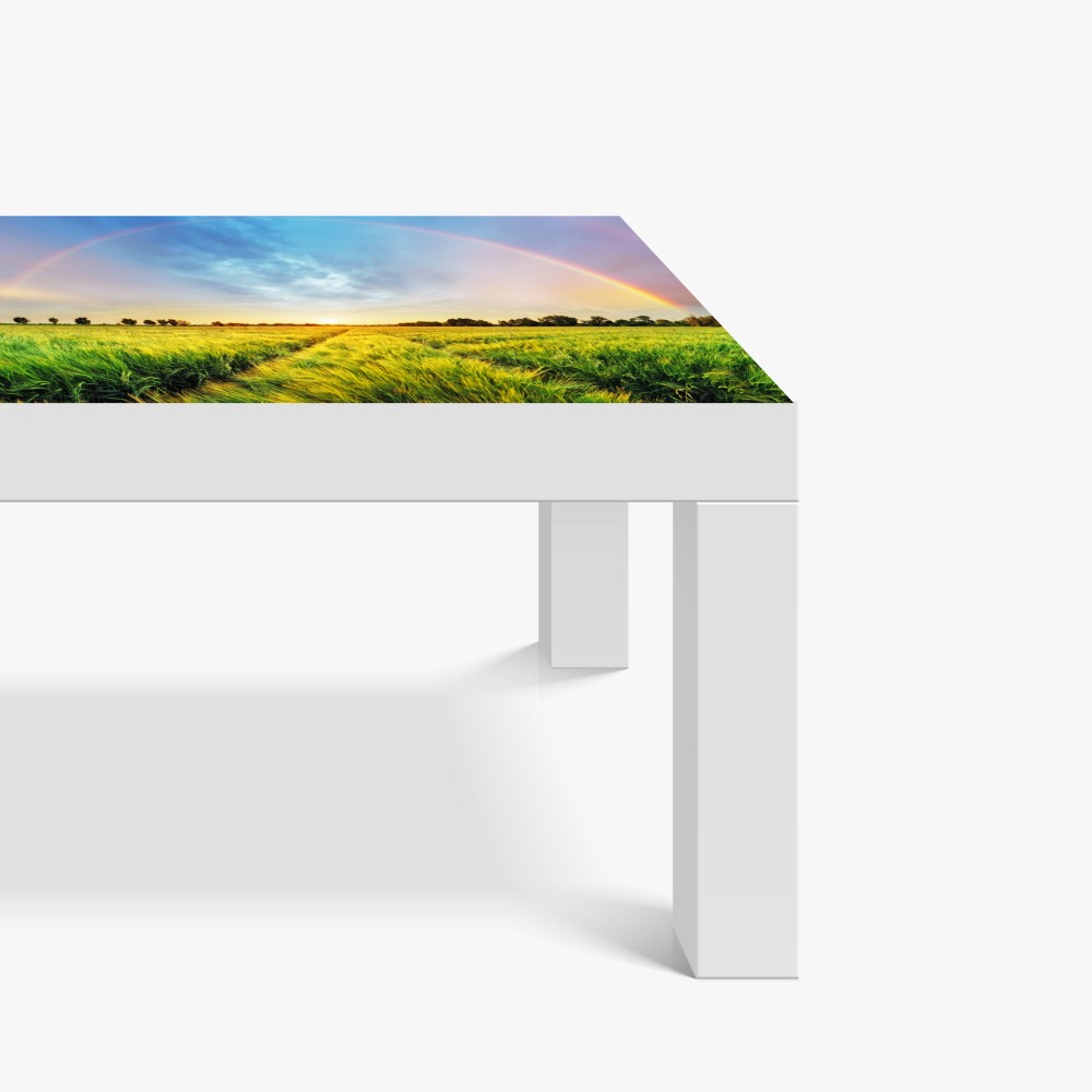 Tischaufkleber und Schreibtischaufkleber regenbogen über goldenem weizenfeld bei sonnenuntergang – Wallnifity® Tischaufkleber und Schreibtischaufkleber regenbogen über goldenem weizenfeld bei sonnenuntergang – Wallnifity®